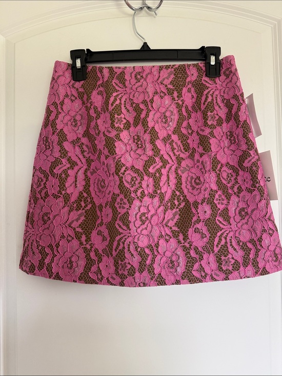 CeCe Dresses & Skirts - CeCe Pink Floral Lace Mini Skirt